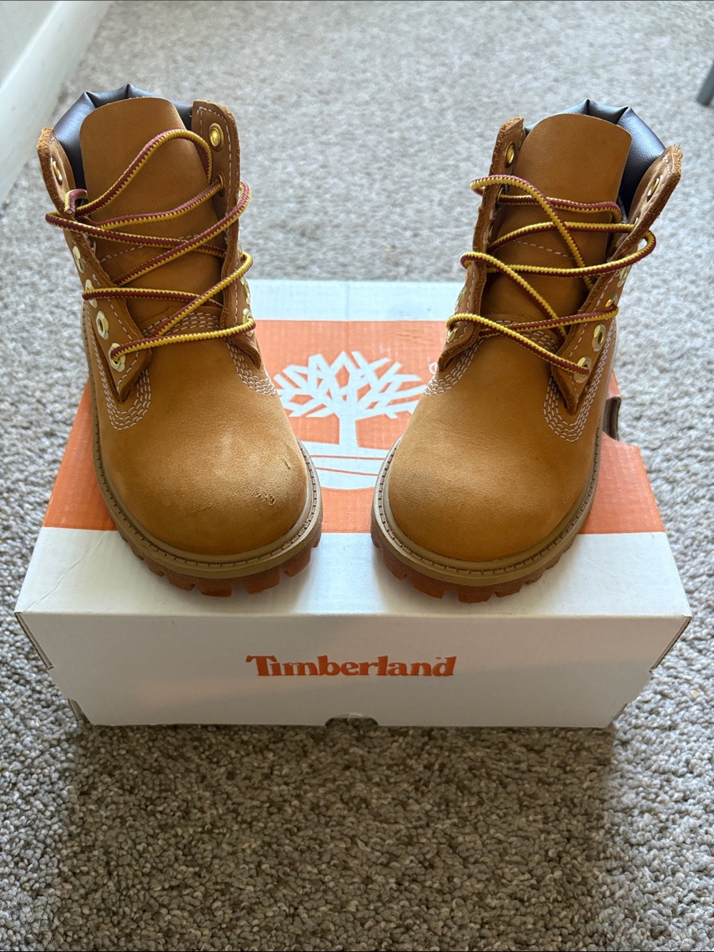 Timberland Kids Wheat/Tan Lace-Up Leather Boots
